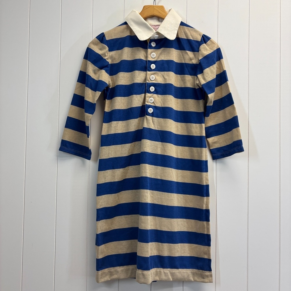 Handmade Boutique Womens Preppy Striped Shirt Dress Size S Ivy League Collegiate